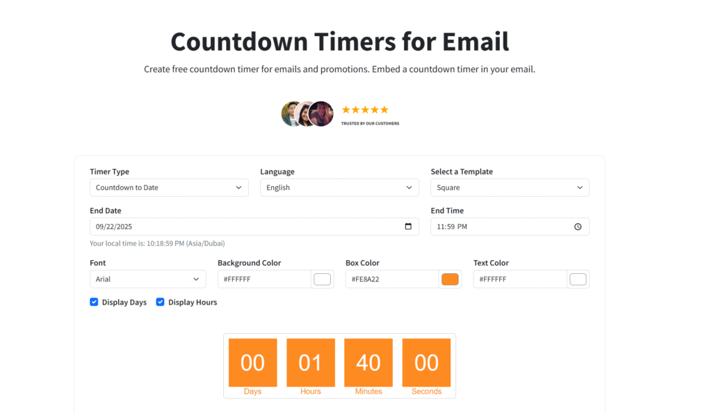 Countdown Timers for email