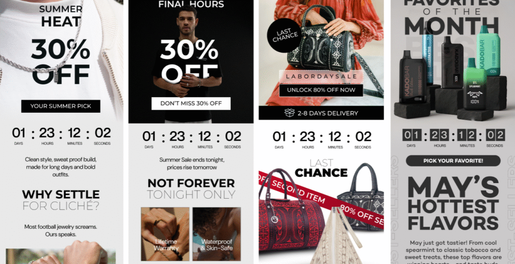 countdown timers in email design