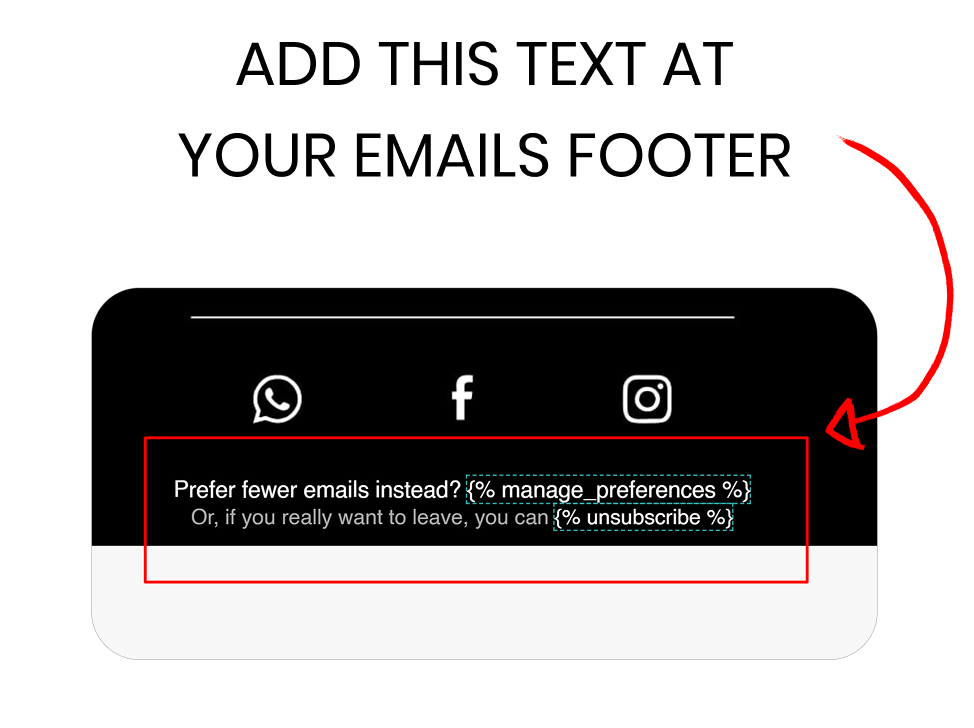 Redesign the emails footer to get less unsubscribes